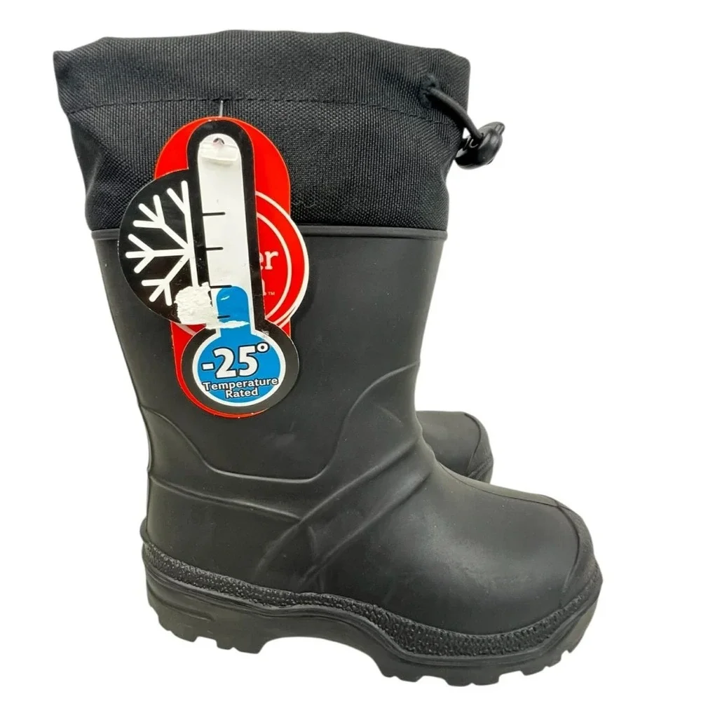 Wonder Nation Unisex Size 9 Black Winter Insulated To  -25 degrees‎ Rubber Boots